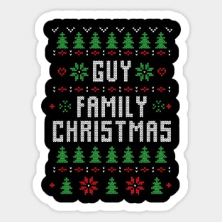 Guy Family Christmas Ugly Christmas Sweater Gift Sticker